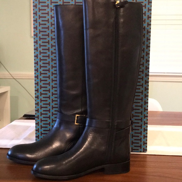NIB Tory Burch Brooke Riding Boot Black Size 7.5 - Picture 5 of 8